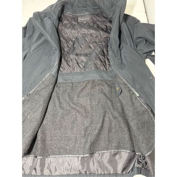 Baracuta Jacket Black Coat Double Overcoat Quilted Parka Wool Lined Trench Sz M - Picture 10 of 15